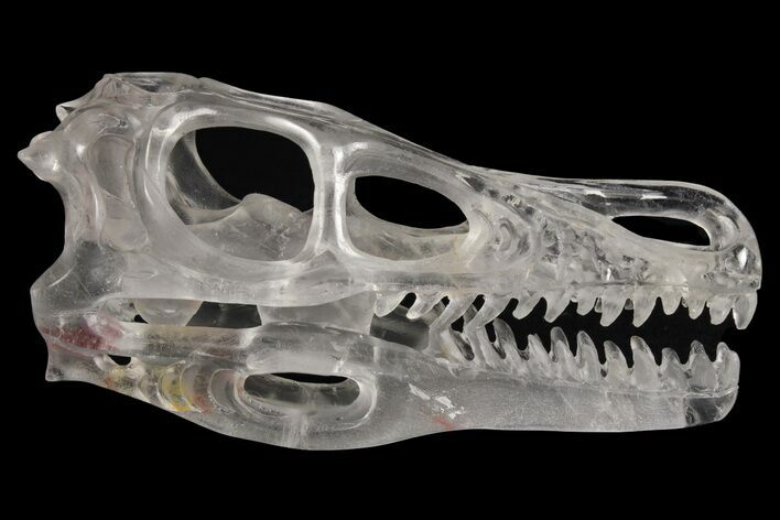 Carved Quartz Crystal Dinosaur Skull #227038